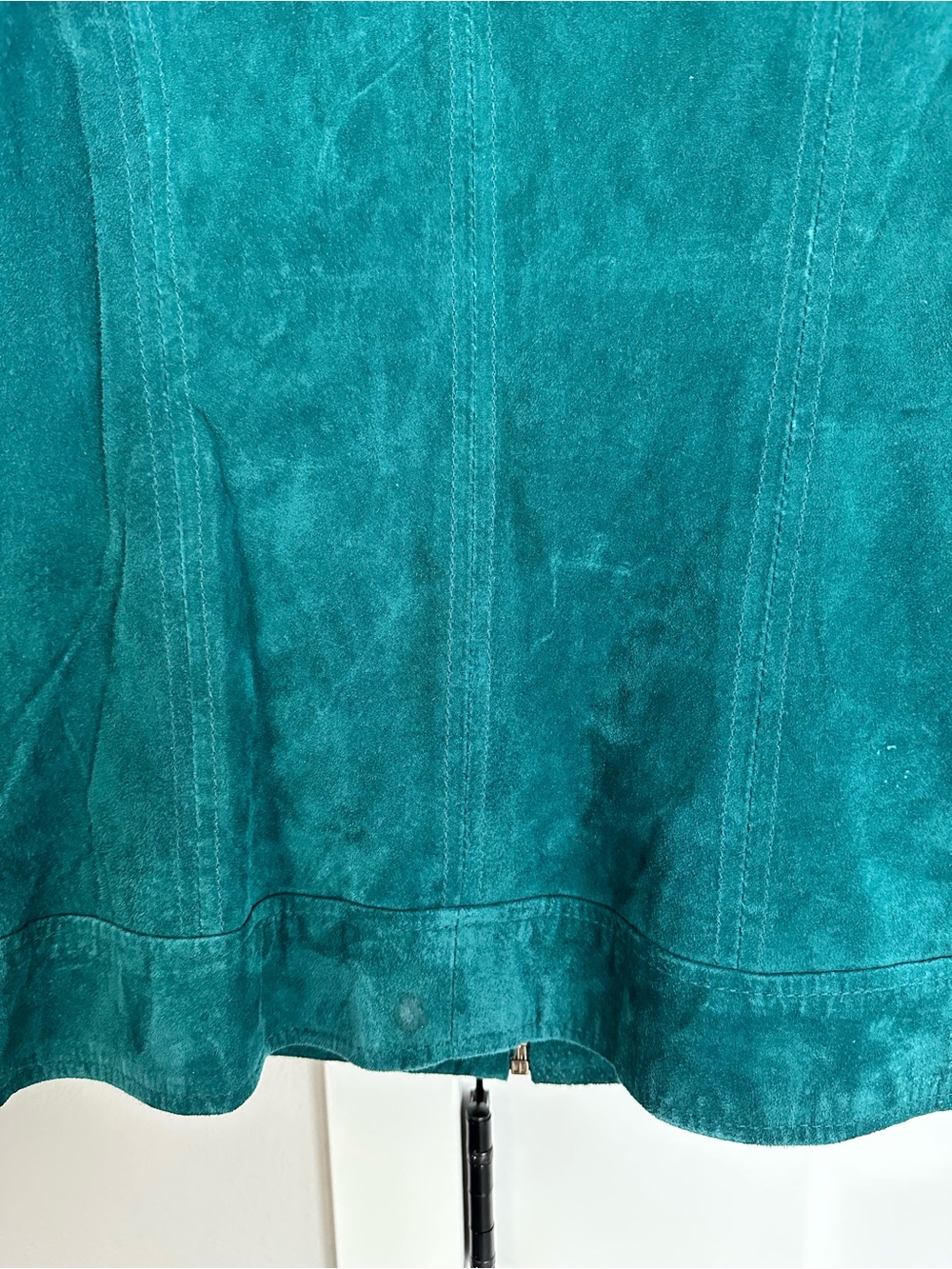 Ruff Hewn Teal Suede Genuine Leather Jacket size S - Picture 7 of 7